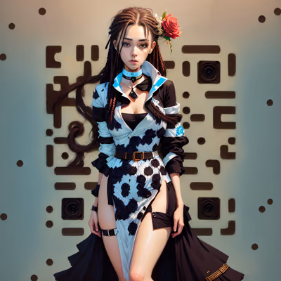 Женщина с дредами: модная живопись, QR-код для постеров — изображение 1