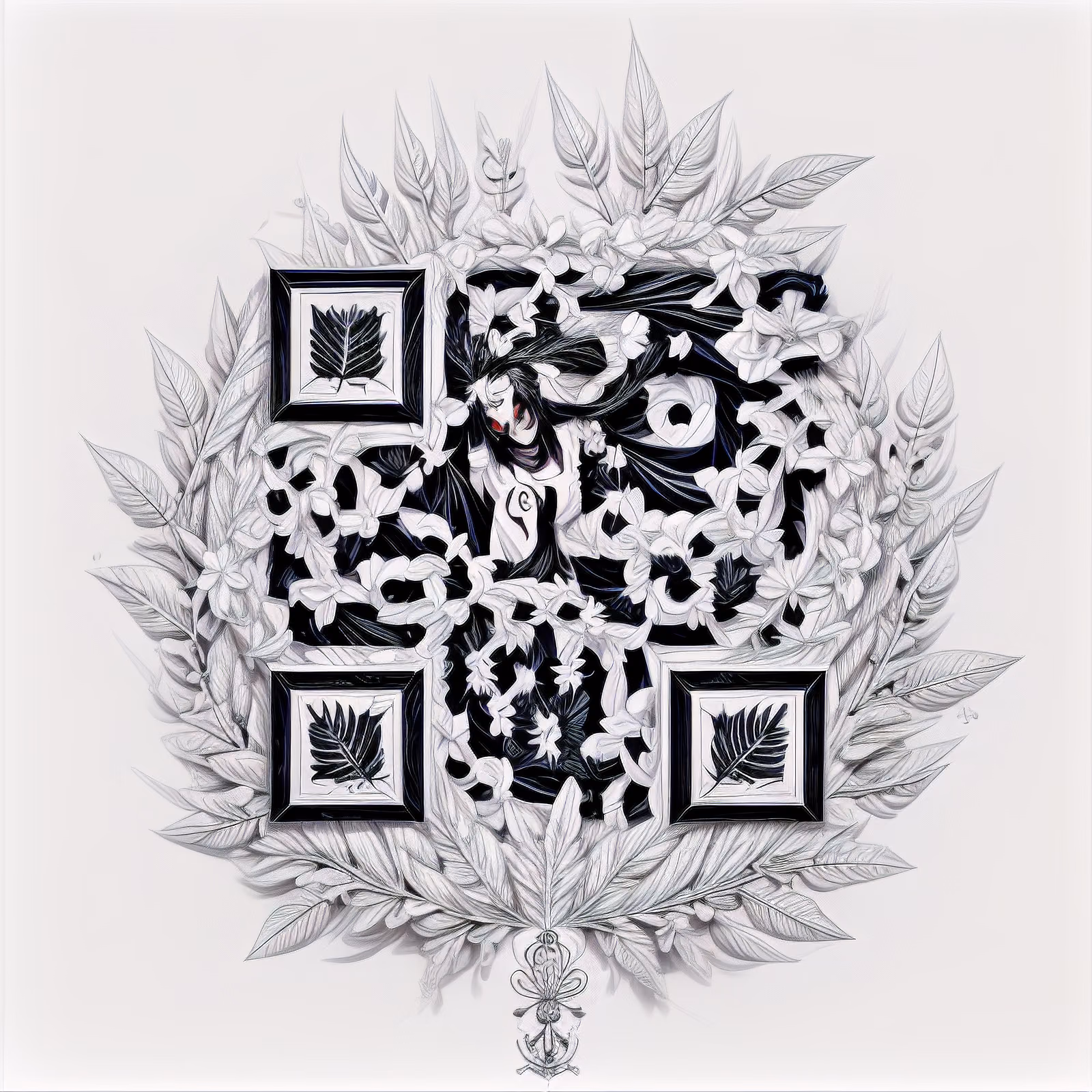 Laurel Wreath Tattoo Style QR Code Art — image 1