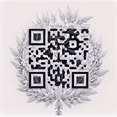 Laurel Wreath Tattoo Style QR Code Art — image 1