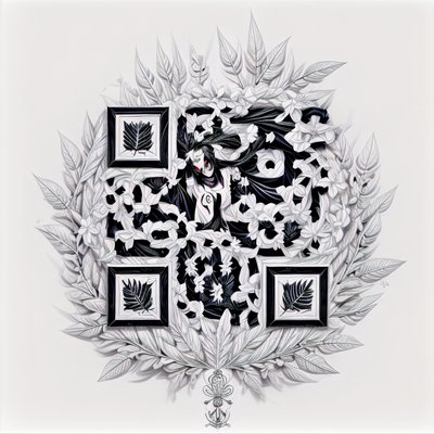 Laurel Wreath Tattoo Style QR Code Art