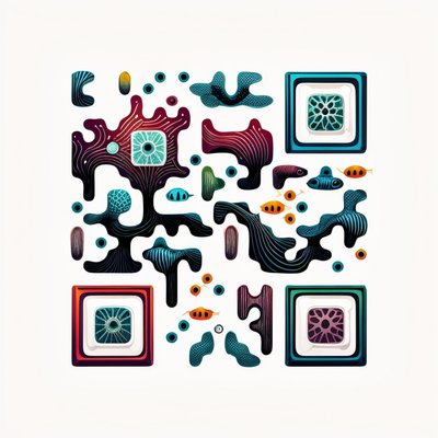 Sea Creature Doodle Vector QR Code Art
