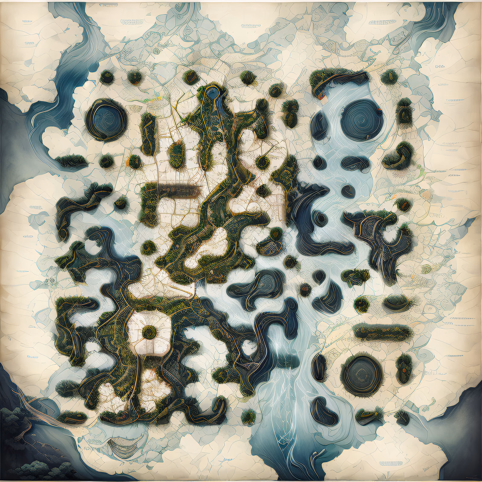 Fantasy City Map Matte Painting QR Code Art — image 1
