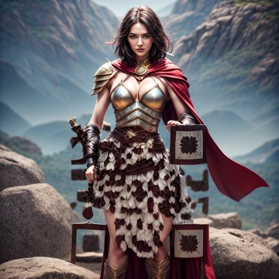 Female Spartan Warrior Fantasy QR Code for Posters