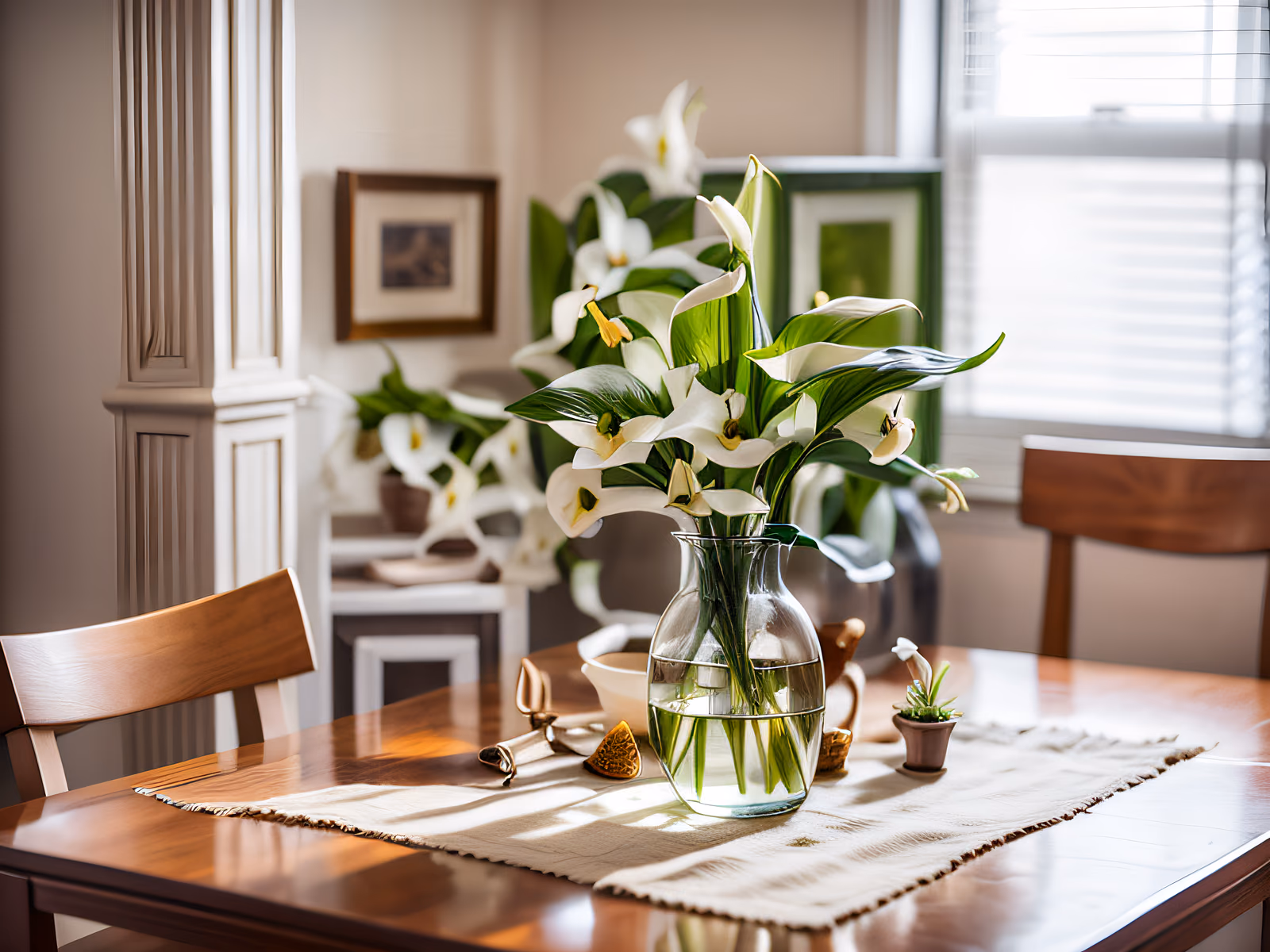 White Calla Lilies Vase Photo QR Code Art — image 1