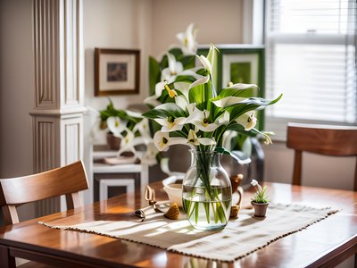 White Calla Lilies Vase Photo QR Code Art