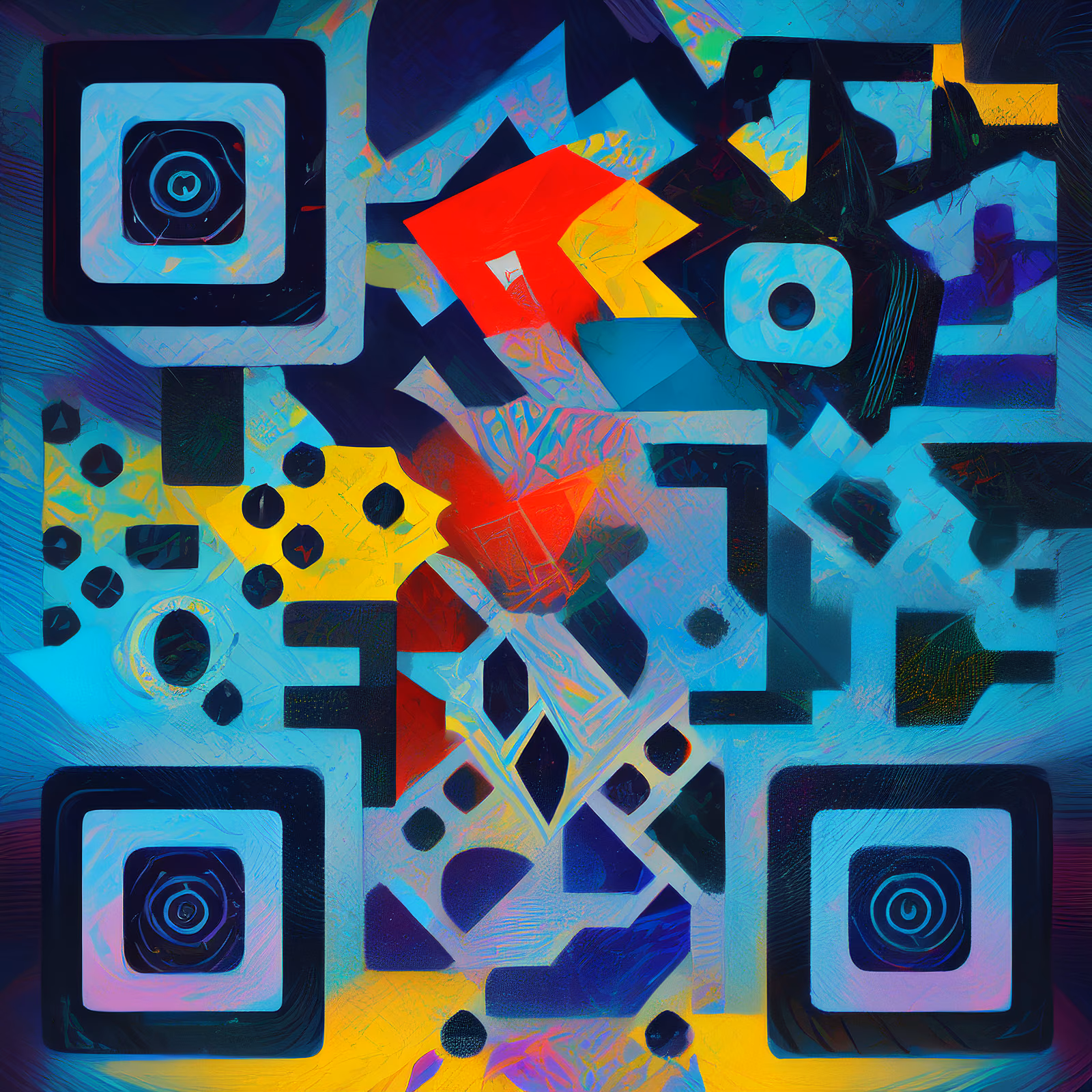 Geometric Triangle Abstract QR Code Art — image 1