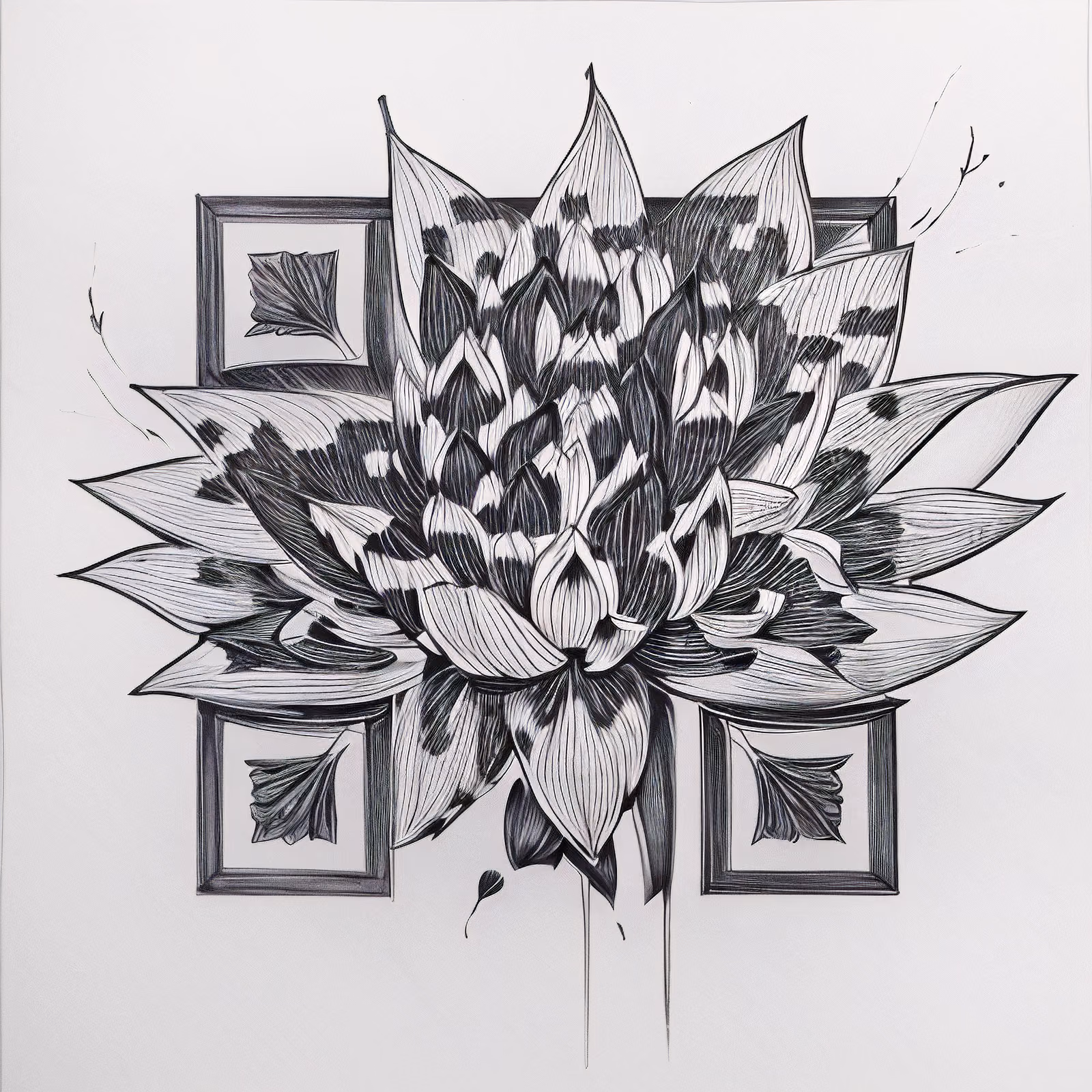 Blooming Lotus Ink Tattoo QR Code for Temporary Tattoos — image 1