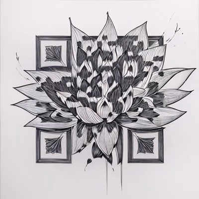 Blooming Lotus Ink Tattoo QR Code for Temporary Tattoos — image 1