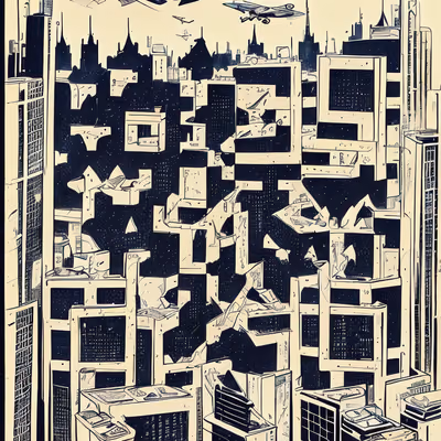 Skyscraper City Comic Ink QR Code for Posters — image 1