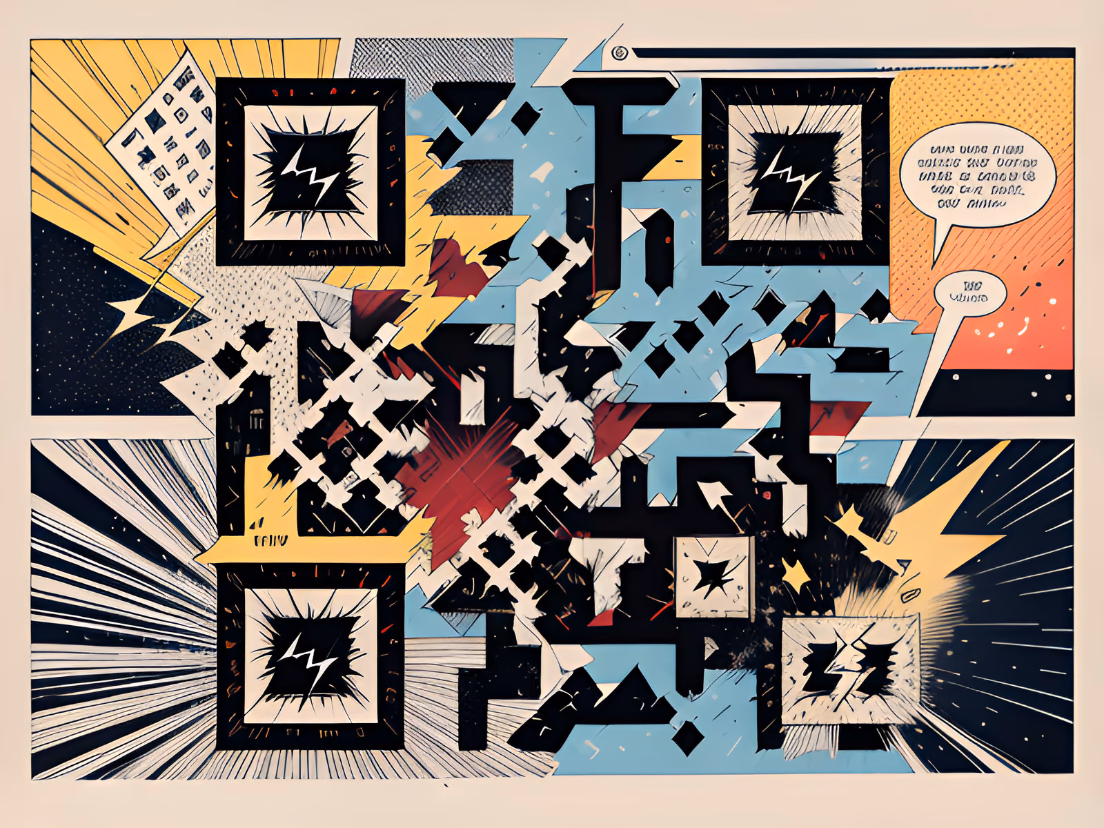 Comic Panel Collage QR Code for Posters — image 1