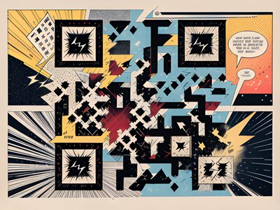 Comic Panel Collage QR Code for Posters