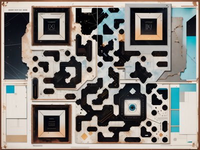 Sci-Fi Torn Paper Collage QR Code Art