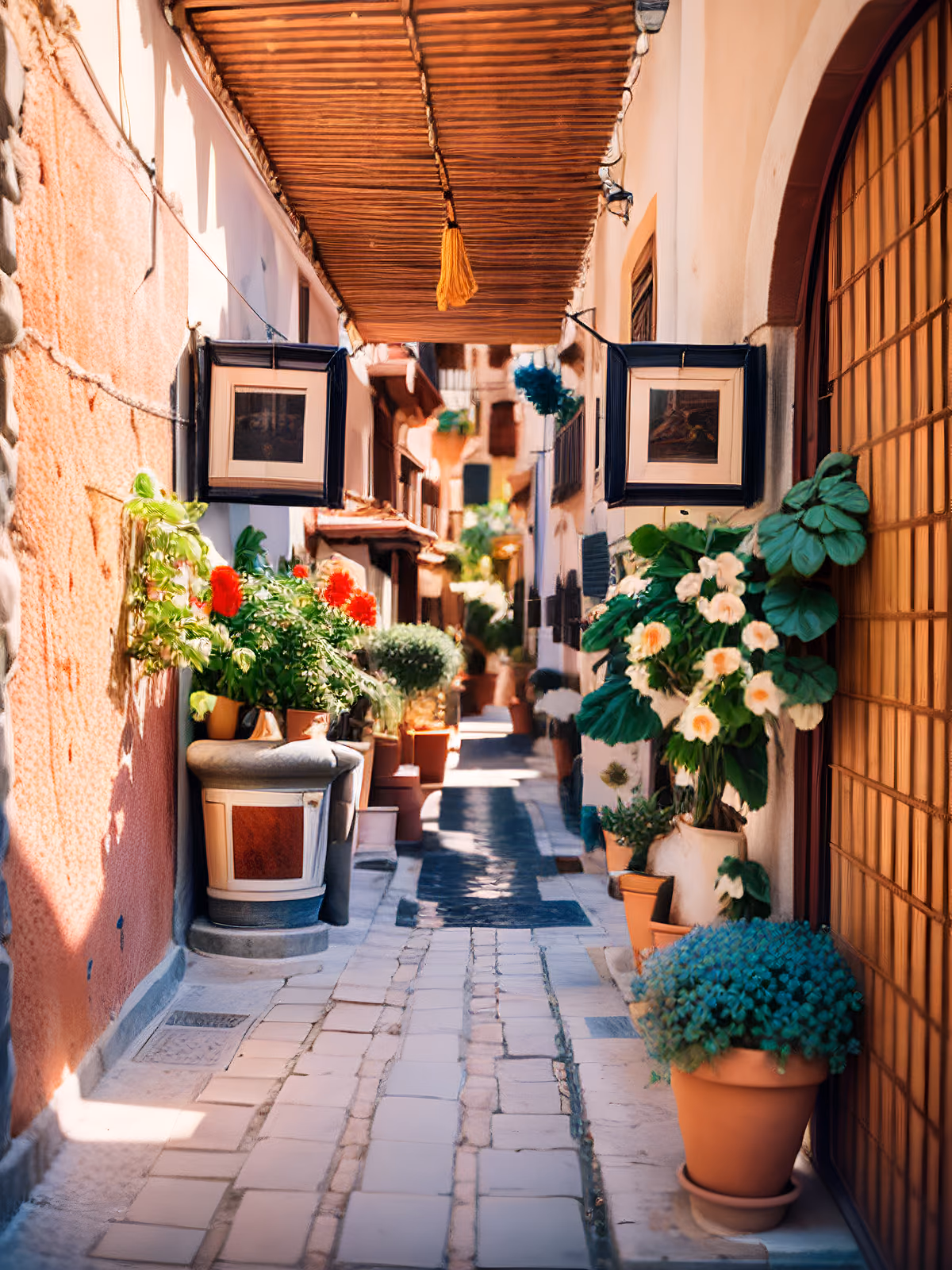 Sunlit Spanish Alley Photo QR Code for Posters — image 1
