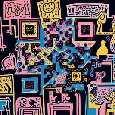 Crowded Pop Art Interior QR Code for Posters — image 1