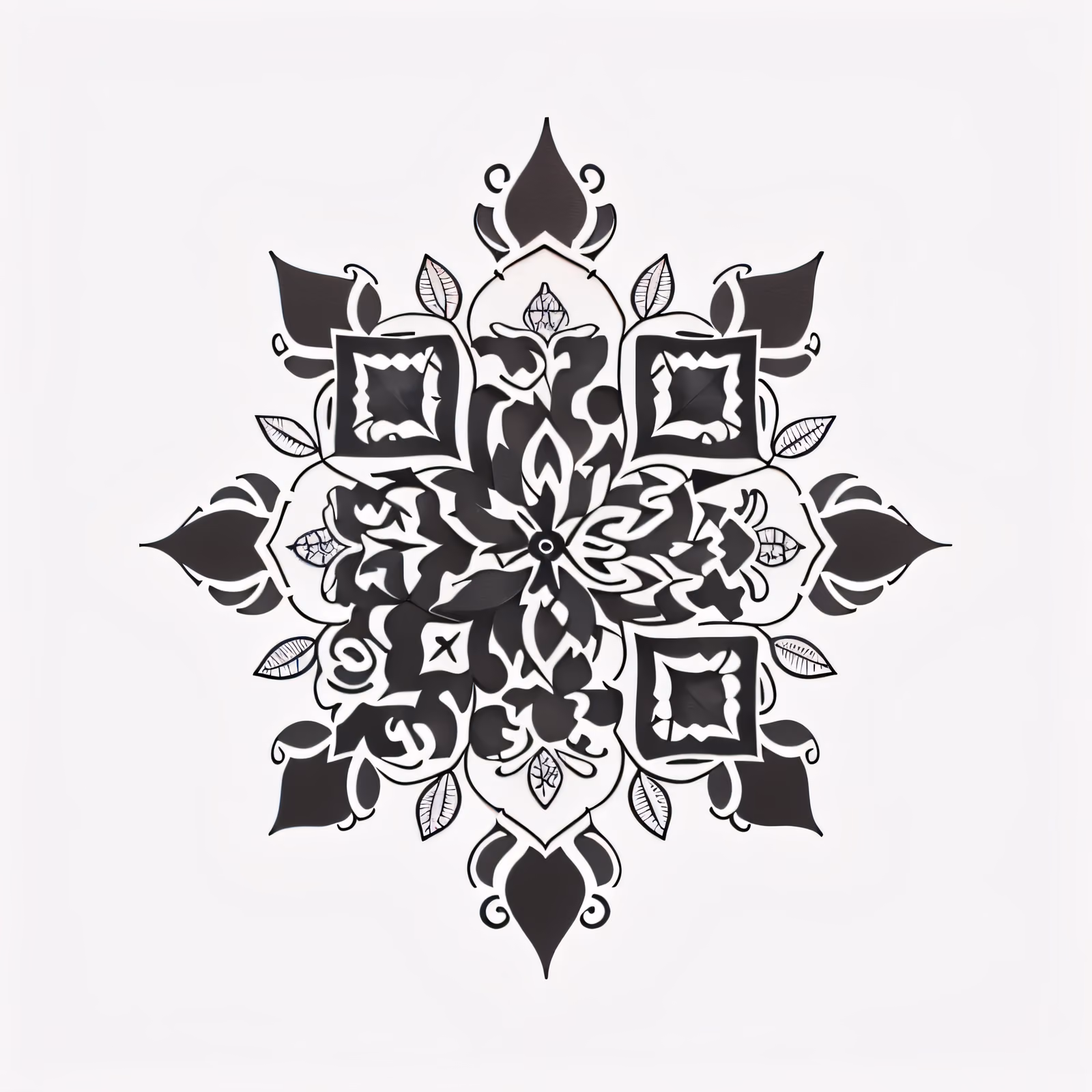 Geometric Flower Mandala Tattoo QR Code for Temporary Tattoos — image 1