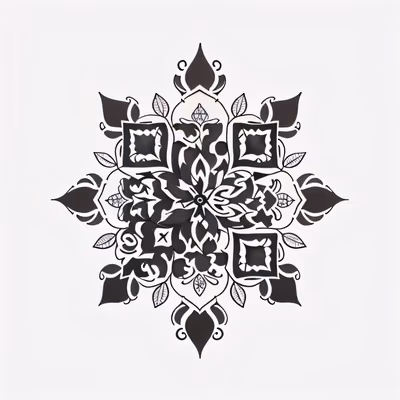 Geometric Flower Mandala Tattoo QR Code for Temporary Tattoos — image 1