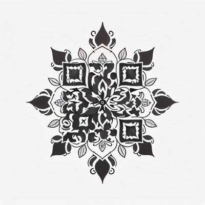 Geometric Flower Mandala Tattoo QR Code for Temporary Tattoos