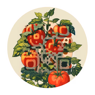 Tomato Plant Vector Illustration QR Code for Stickers — image 1