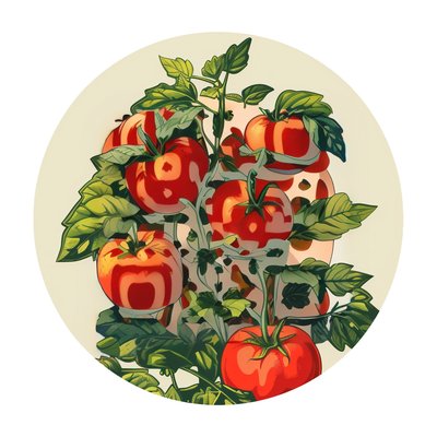 Tomato Plant Vector Illustration QR Code for Stickers