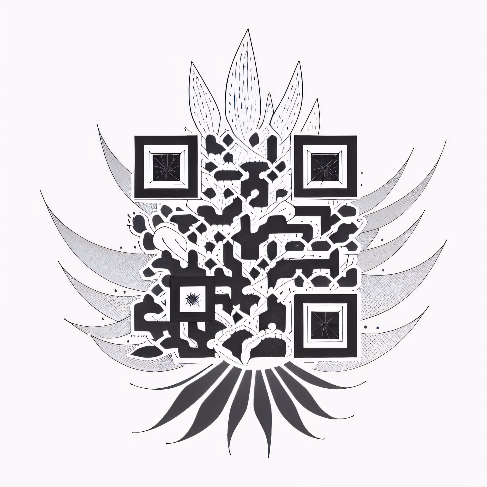 Cactus Cluster Ink Tattoo QR Code for Temporary Tattoos — image 1