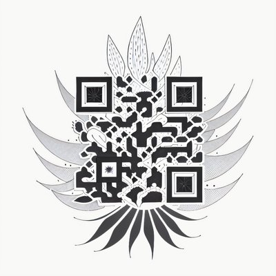 Cactus Cluster Ink Tattoo QR Code for Temporary Tattoos