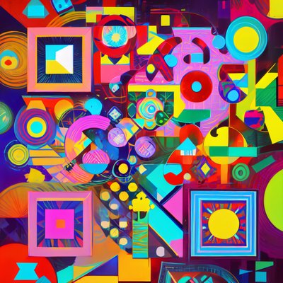 Multicolored Geometric Pop Pattern QR Code Art