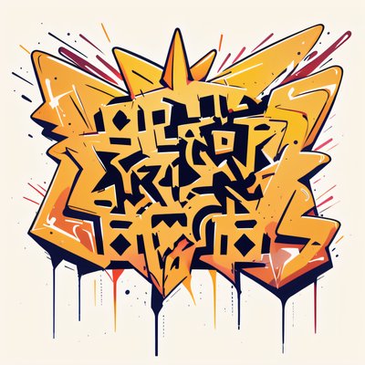 Yellow Graffiti Lettering QR Code for Apparel