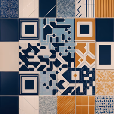 Bauhaus Geometric Tilework QR Code Art — image 1