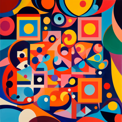 Colorful Geometric Shapes Abstract QR Code Art — image 1