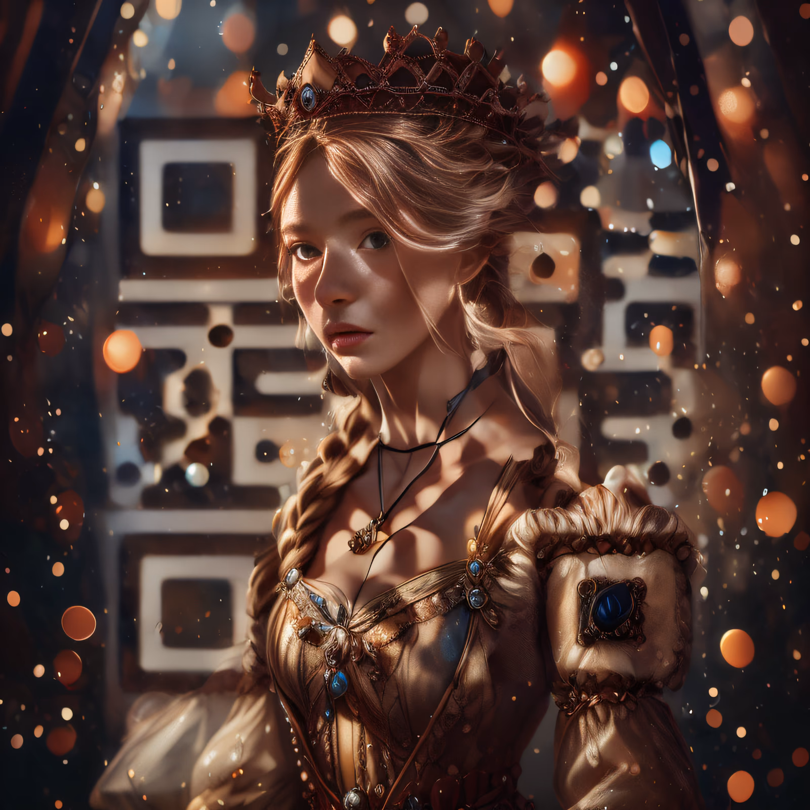 Женщина в короне, фэнтези-портрет: QR-код для постеров — изображение 1