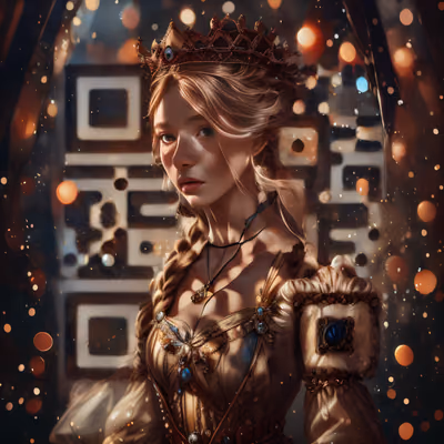 Женщина в короне, фэнтези-портрет: QR-код для постеров — изображение 1