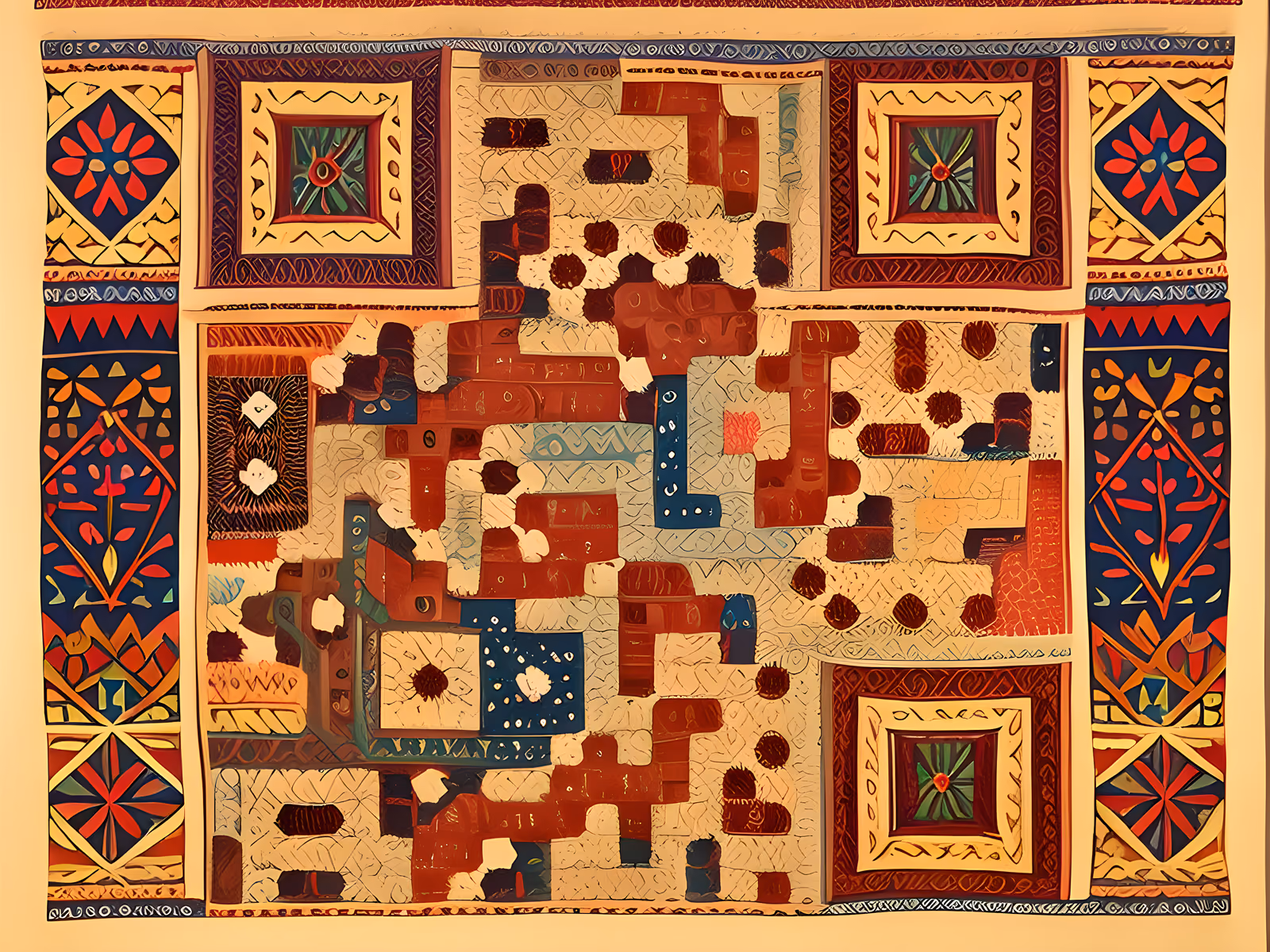 Slavic Folk Textile Pattern QR Code Art — image 1