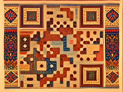 Slavic Folk Textile Pattern QR Code Art — image 1