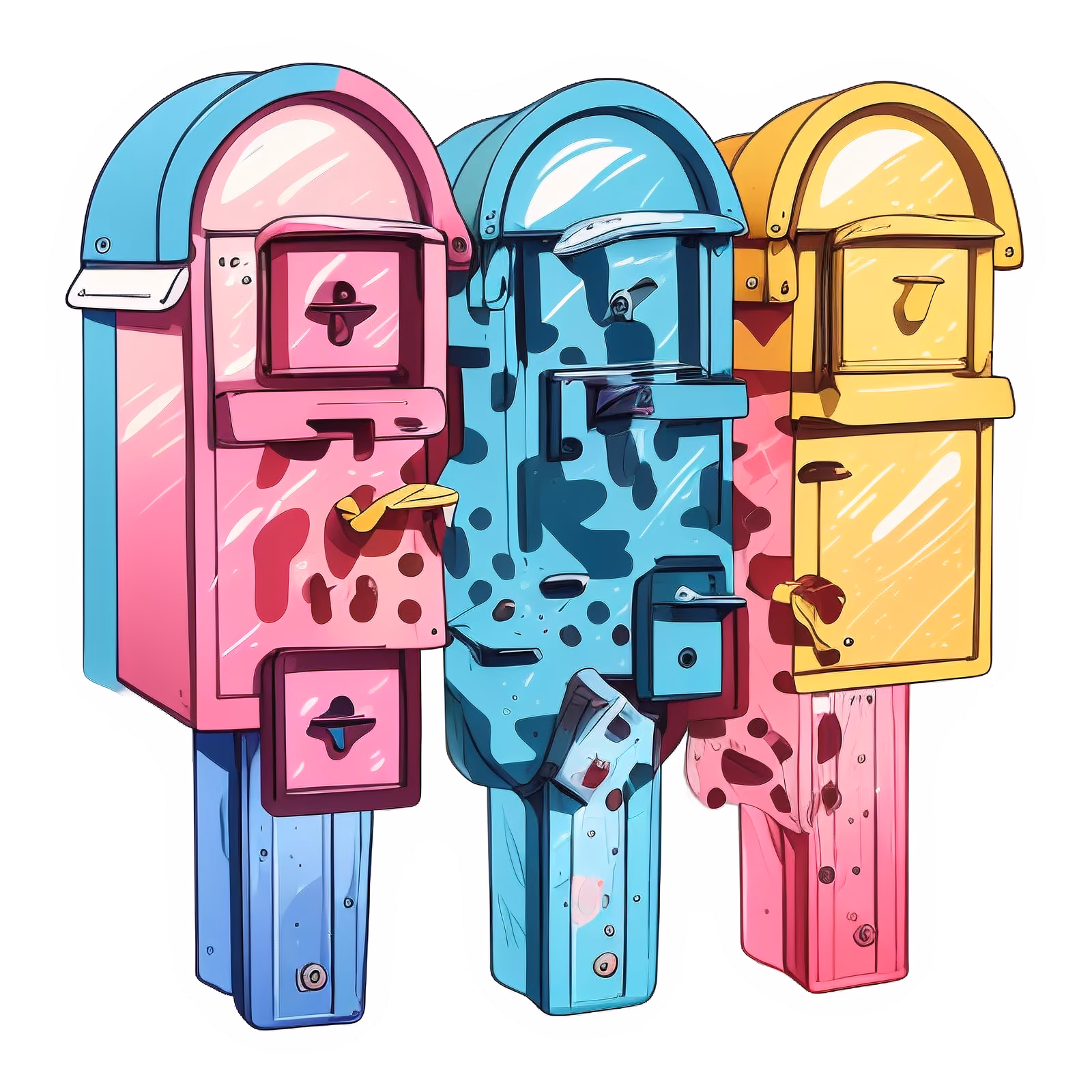 Яркие почтовые ящики: векторный QR-код для наклеек — изображение 1