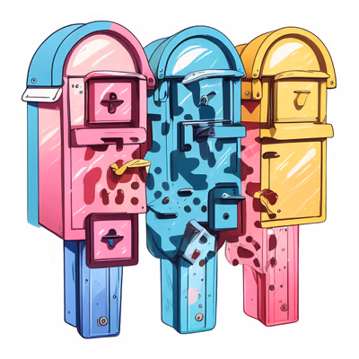 Яркие почтовые ящики: векторный QR-код для наклеек — изображение 1