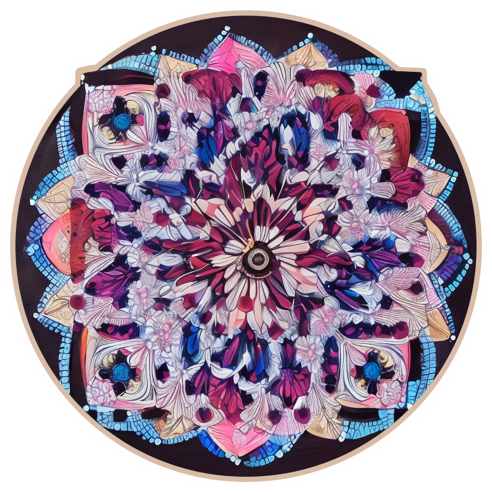 Floral Mandala Digital Painting QR Code Art — image 1