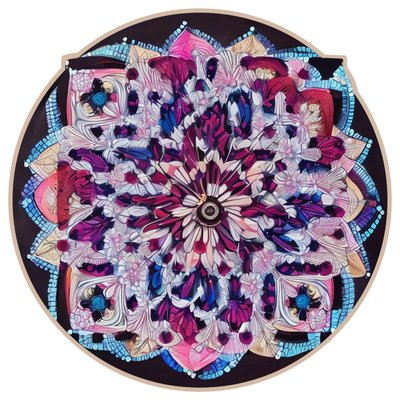 Floral Mandala Digital Painting QR Code Art