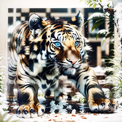 Prowling Tiger Hyperrealistic QR Code Art — image 1