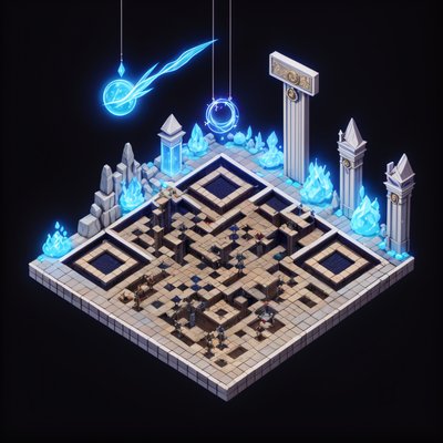 Isometric Magic Dojo Diorama QR Code for Posters
