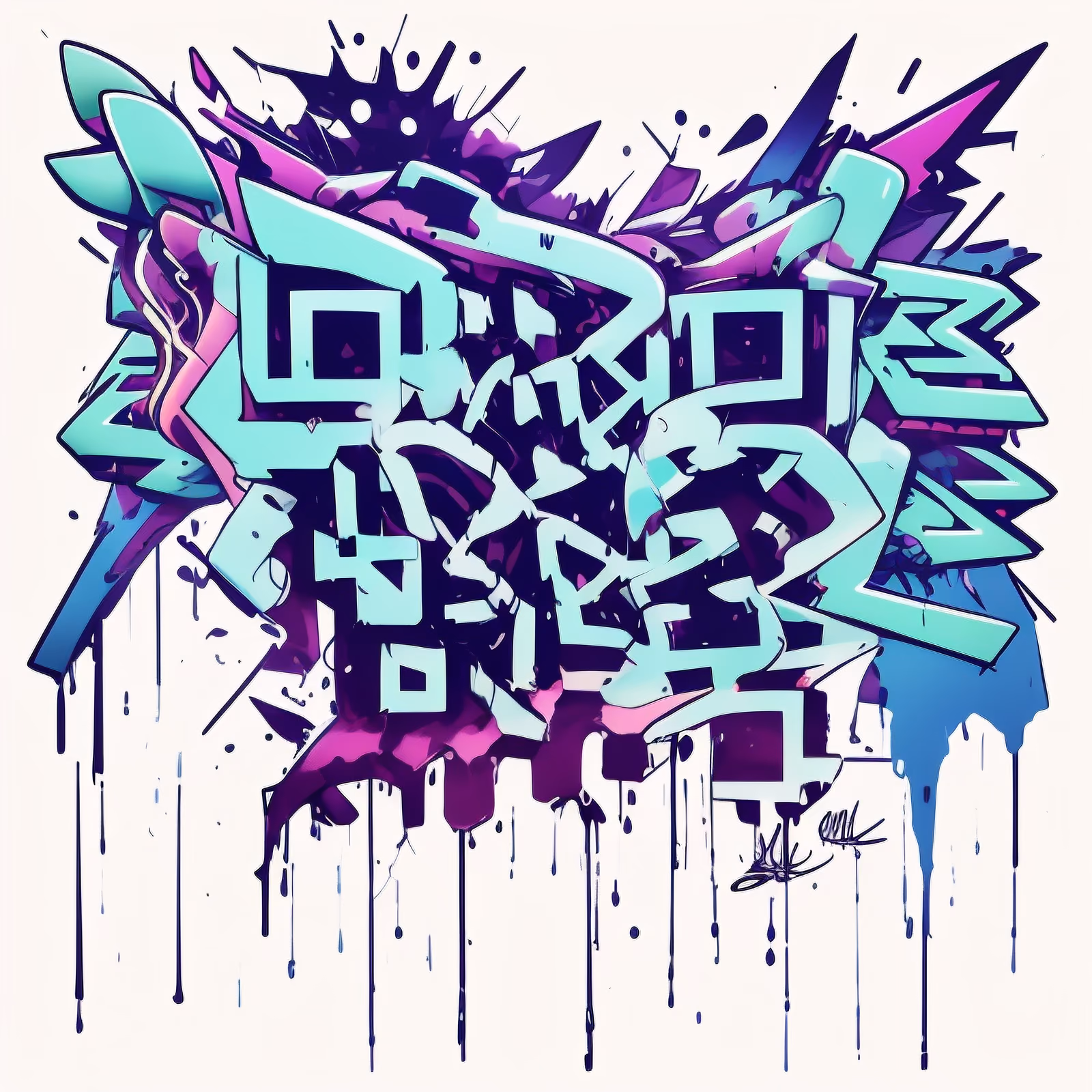 Граффити в стиле вайлдстайл: QR-код для одежды — изображение 1