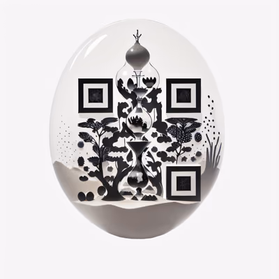 Hourglass Forest Ink Drawing QR Code Art — image 1