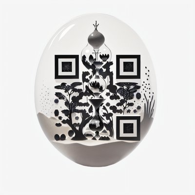 Hourglass Forest Ink Drawing QR Code Art