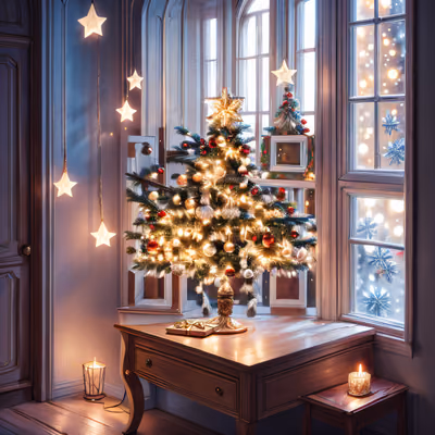 Christmas Tree Window Nook QR Code for Greeting Cards — image 1