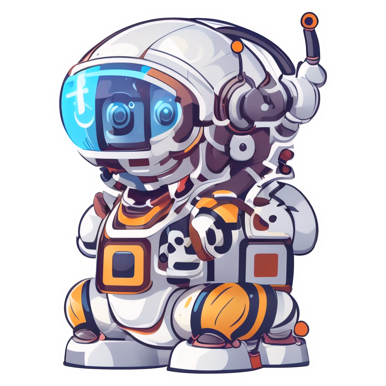 Astronaut Robot Vector Sticker QR Code for Stickers — image 1