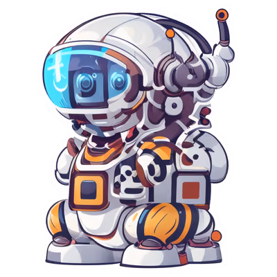 Astronaut Robot Vector Sticker QR Code for Stickers — image 1