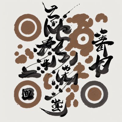 Japanese Brush Calligraphy Ink Lettering QR Code Art