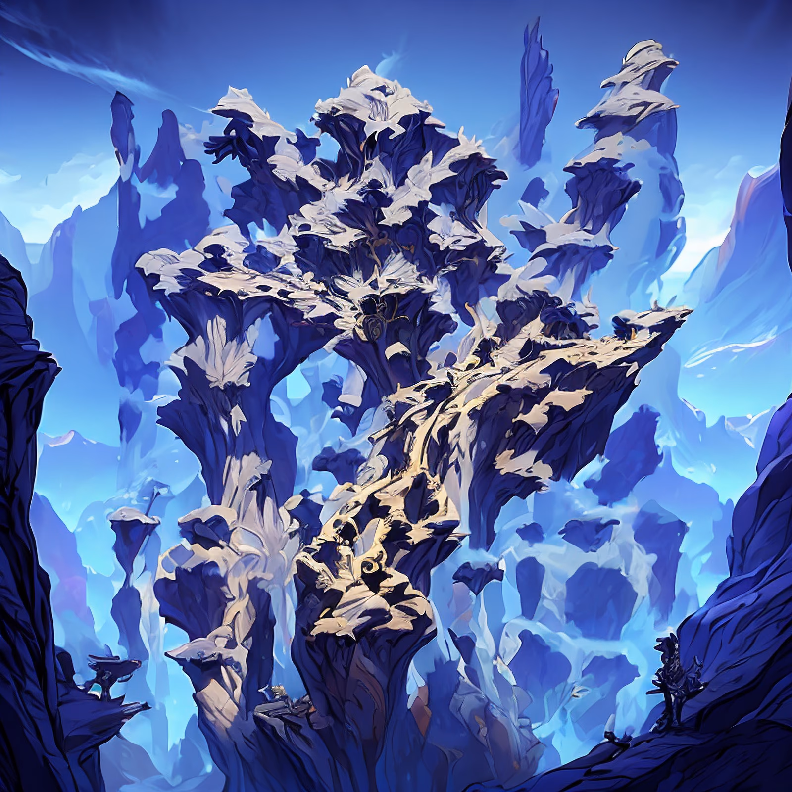 Blue Rock Spires Fantasy QR Code for Posters — image 1