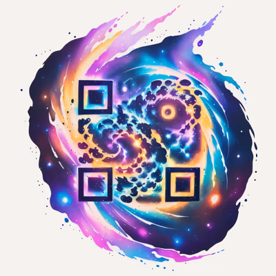 Spiral Galaxy Nebula Digital Painting QR Code for Apparel — image 1