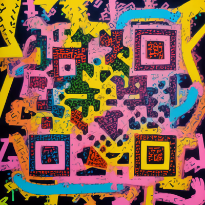 Neon Abstract Pop Art QR Code for Posters — image 1