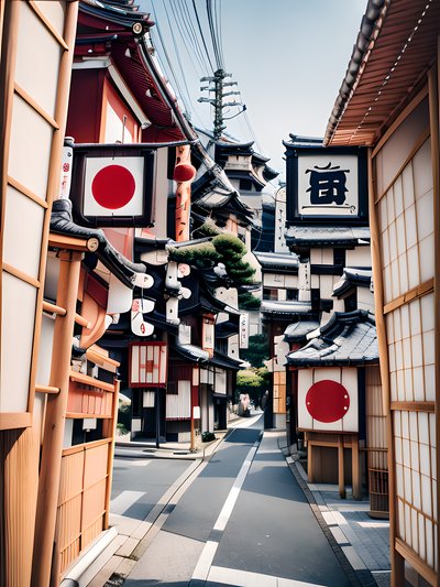 Japanese Street Film Photo QR Code for Posters
